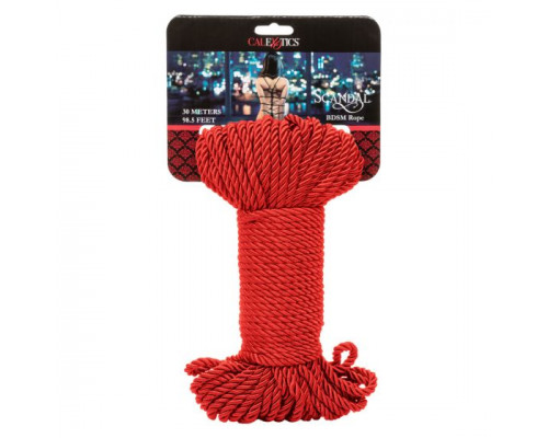 Красная веревка для связывания BDSM Rope - 30 м.