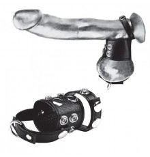 Утяжка на пенис и мошонку Cock Ring With 1.5  Ball Stretcher And Optional Weight Ring