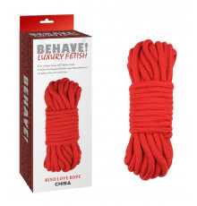 Красная веревка для шибари Bing Love Rope - 10 м.