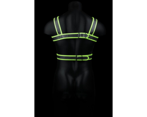 Стильная портупея Body Harness с неоновым эффектом - размер S-M