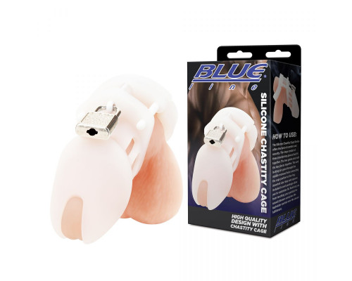 Белая клетка целомудрия Silicone Chastity Cage