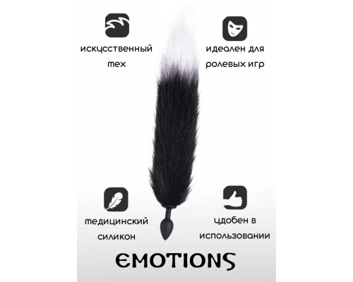 Черная анальная пробка с хвостом Emotions Furry