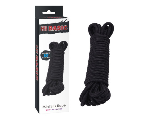 Заказать Хлопковая черная верёвка для любовных игр Mini Silk Rope - 10 м.