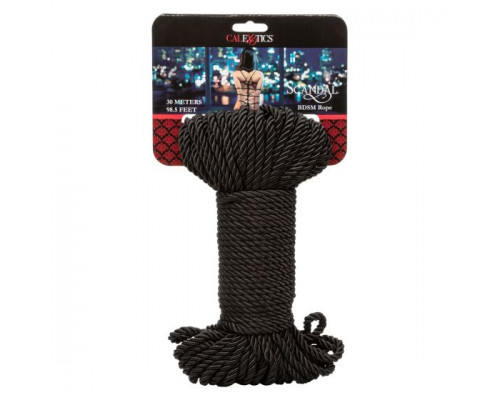 Черная веревка для шибари BDSM Rope - 30 м.