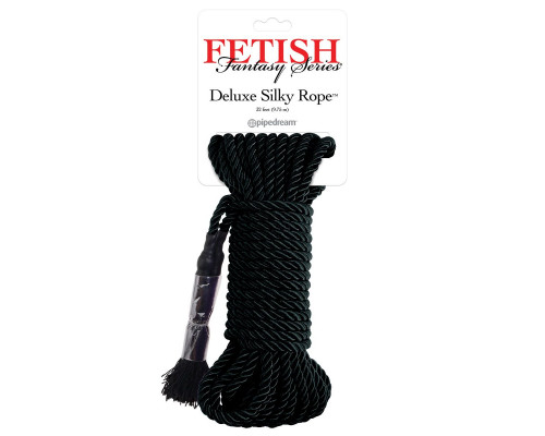 Заказать Черная веревка для фиксации Deluxe Silky Rope - 9,75 м.