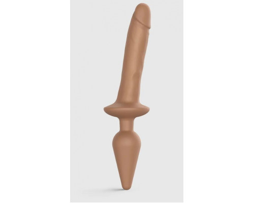 Карамельный двусторонний фаллоимитатор Strap-On-Me Dildo Plug-In Switch size L