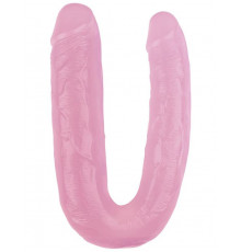 Розовый двусторонний фаллоимитатор 17.7 Inch Dildo - 22,5 см.