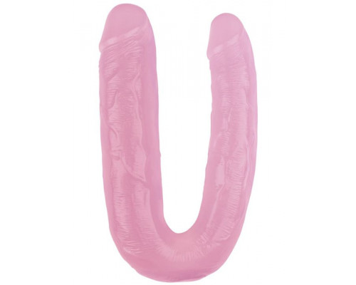 Розовый двусторонний фаллоимитатор 17.7 Inch Dildo - 22,5 см.