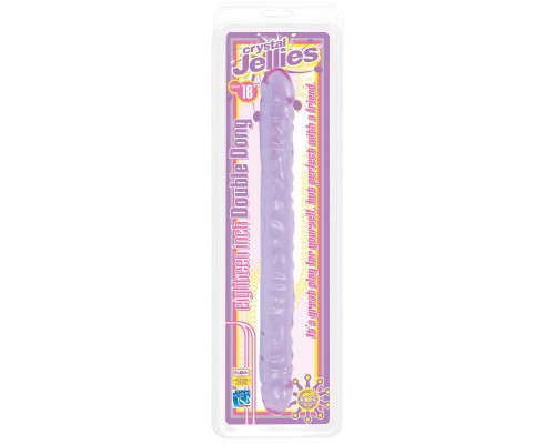 Заказать Двухсторонний фиолетовый фаллоимитатор Double Dong Purple Jellie - 46 см.