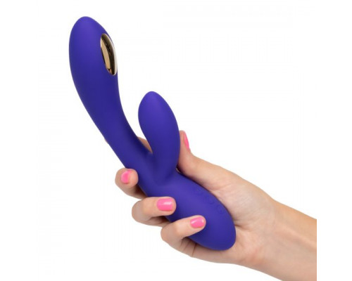 Заказать Фиолетовый вибратор с функцией электростимуляции Intimate E-Stimulator Dual Wand - 21,5 см.