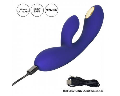 Заказать Фиолетовый вибратор с функцией электростимуляции Intimate E-Stimulator Dual Wand - 21,5 см.