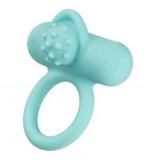 Аквамариновое эрекционное виброкольцо Silicone Rechargeable Nubby Lover’s Delight