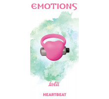 Розовое эрекционное виброкольцо Emotions Heartbeat Light pink