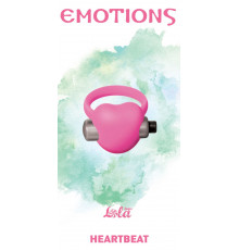 Розовое эрекционное виброкольцо Emotions Heartbeat Light pink