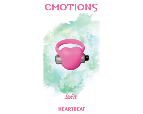 Розовое эрекционное виброкольцо Emotions Heartbeat Light pink