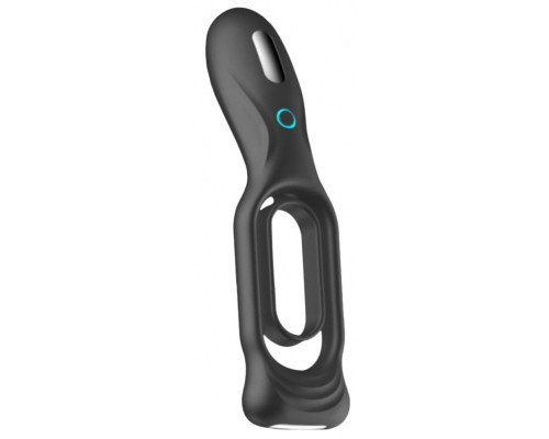 Заказать Черное двойное эрекционное виброкольцо N 88 Vibrating Rechargeable Cock Ring