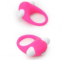 Розовое эрекционное кольцо LIT-UP SILICONE STIMU RING 6