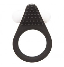 Чёрное эрекционное кольцо LIT-UP SILICONE STIMU RING 1 BLACK