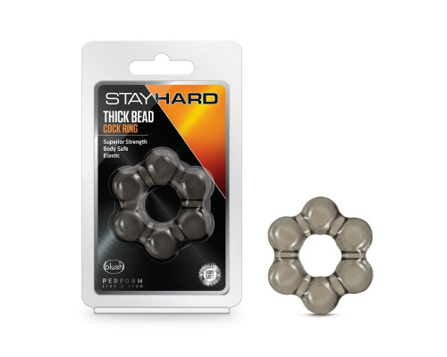 Заказать Дымчатое эрекционное кольцо Stay Hard Thick Bead Cock Ring