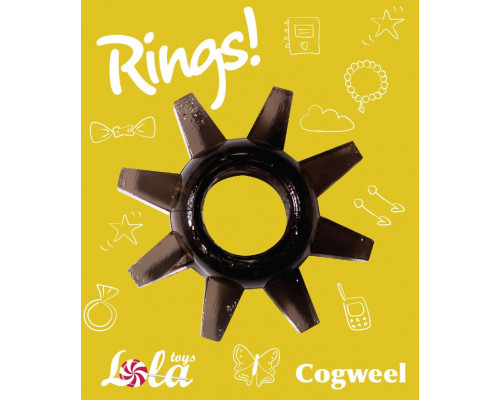 Чёрное эрекционное кольцо Rings Cogweel