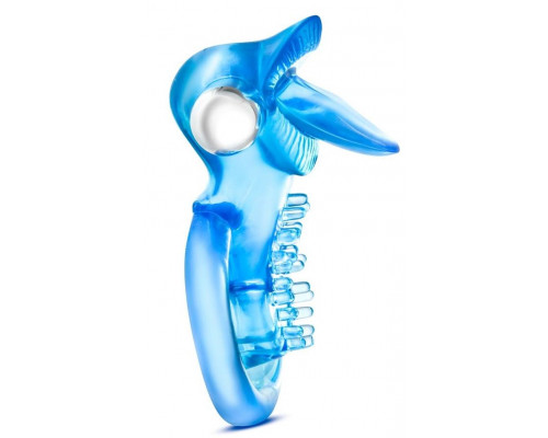 Заказать Голубое эрекционное виброкольцо 10 Function Vibrating Tongue Ring