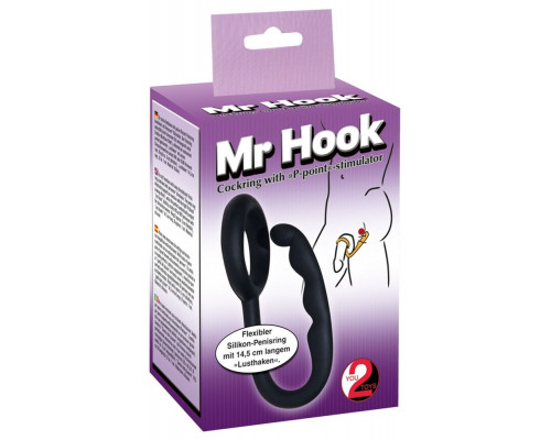 Заказать Эрекционное кольцо с анальным стимулятором Mr Hook