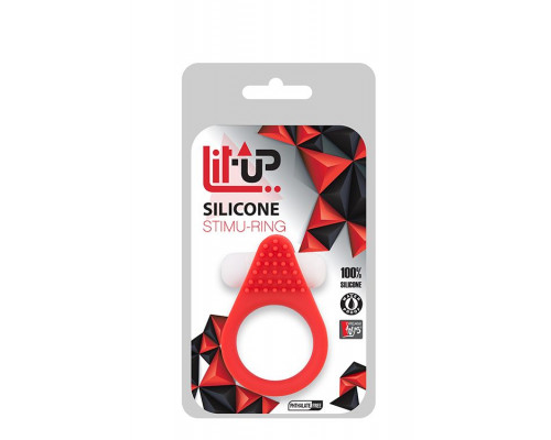 Красное эрекционное кольцо LIT-UP SILICONE STIMU RING 1 RED