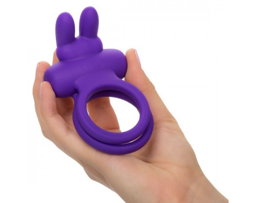 Заказать Фиолетовое двойное эрекционное кольцо Silicone Rechargeable Dual Rockin Rabbit