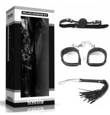 БДСМ-набор Deluxe Bondage Kit: наручники, плеть, кляп-шар