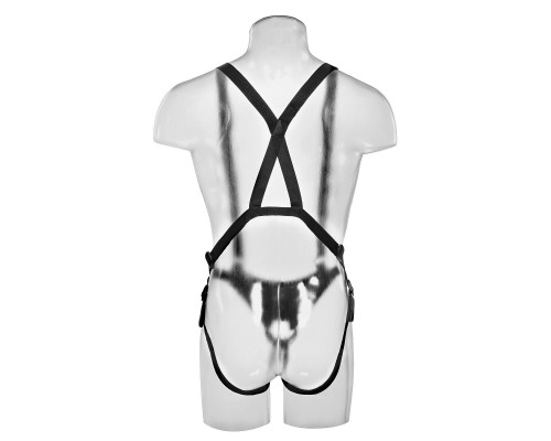 Заказать Страпон-система с телесной насадкой 11  Hollow Strap-On Suspender System - 28 см.