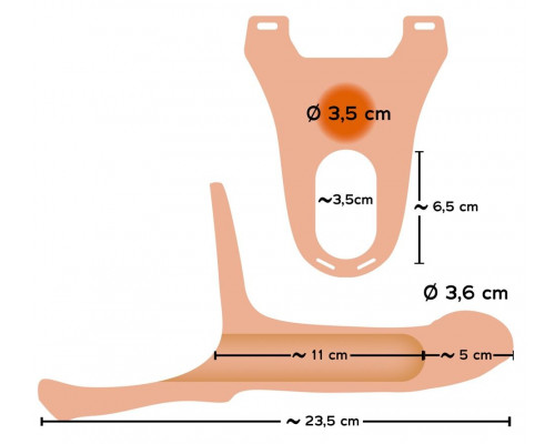 Заказать Силиконовый полый страпон на ремнях Silicone Strap-on - 16 см.