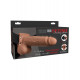 Заказать Кофейный перезаряжаемый вибрострапон 7  Hollow Rechargeable Strap-on with Balls - 20,3 см.