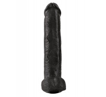 Чёрный фаллоимитатор-гигант 15  Cock with Balls - 40,6 см.