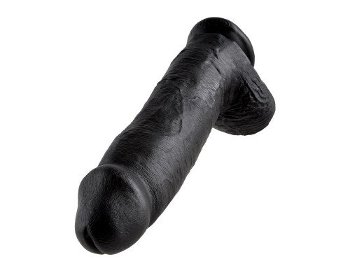 Заказать Чёрный фаллоимитатор-гигант 12  Cock with Balls - 30,5 см.