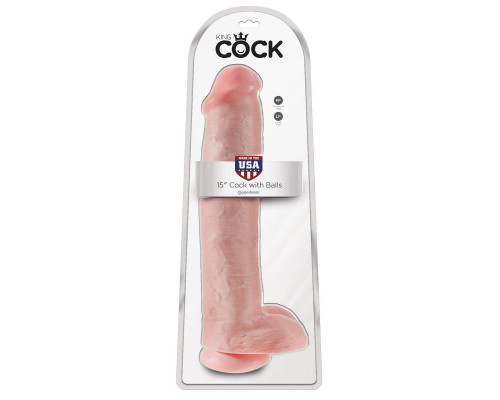 Заказать Телесный фаллоимитатор-гигант 15  Cock with Balls - 40,6 см.