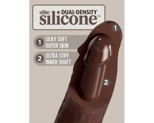 Коричневый фаллоимитатор-реалистик 11  Silicone Dual Density Cock - 29,5 см.