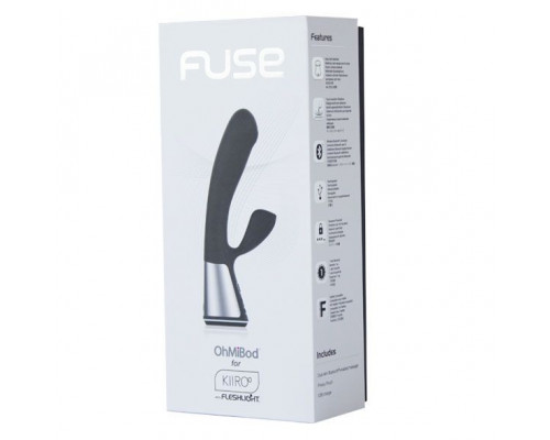 Чёрный интерактивный вибратор Kiiroo Ohmibod Fuse - 18 см.