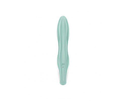 Зеленый вибратор-кролик Satisfyer Air Pump Bunny 5+ с функцией расширения - 20,4 см.