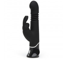 Черный хай-тек вибратор Greedy Girl Thrusting Rabbit Vibrator - 22,8 см.