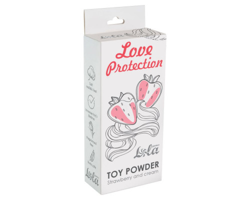 Пудра для игрушек Love Protection с ароматом клубники со сливками - 30 гр.