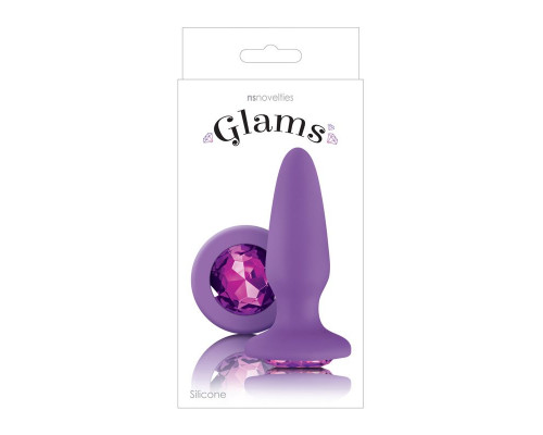 Заказать Фиолетовая анальная пробка с фиолетовым кристаллом Glams Purple Gem - 10,4 см.