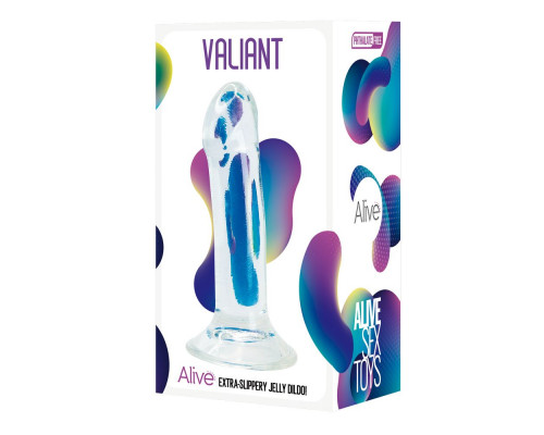 Прозрачный фаллоимитатор на присоске Valiant Jelly Dildo - 18 см.