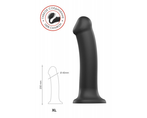 Заказать Черный фаллос на присоске Silicone Bendable Dildo XL - 20 см.