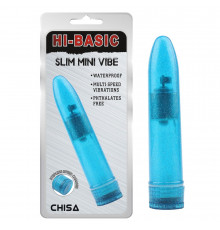 Голубой мини-вибратор Slim Mini Vibe - 13,2 см.