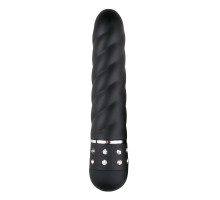 Черный мини-вибратор Diamond Twisted Vibrator - 11,4 см.