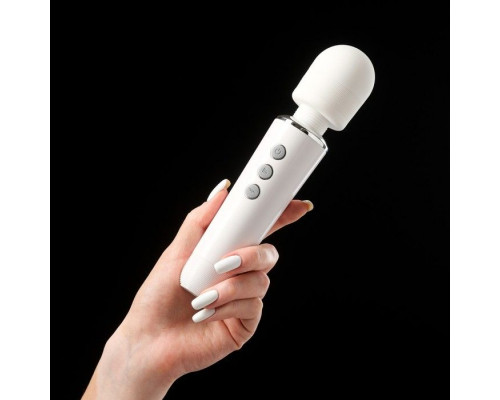 Белый жезловый вибромассажёр Wand Massager - 19 см.