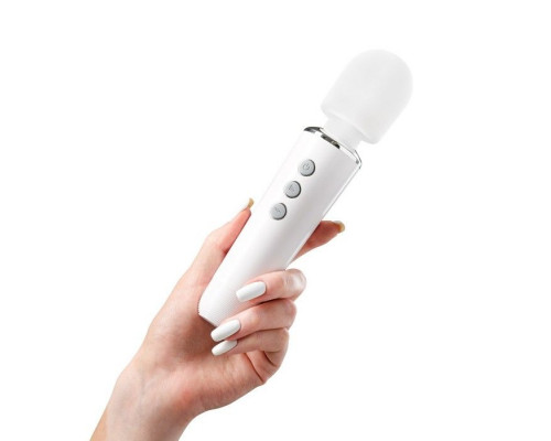 Белый жезловый вибромассажёр Wand Massager - 19 см.