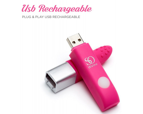 Заказать Ярко-розовый вибростимулятор Get Lucky USB Vibrator - 12 см.