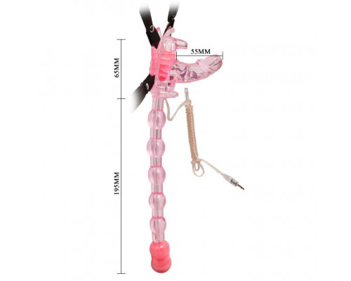 Заказать Бабочка для клитора с анальным массажером 3-в-1