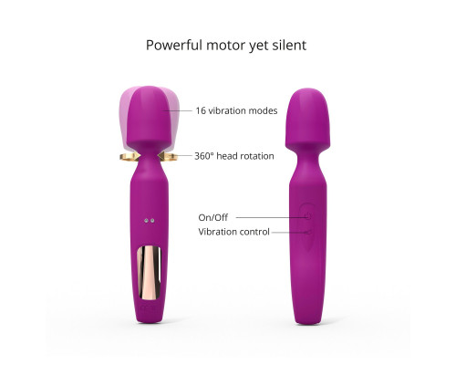 Лиловый вибратор с 2 сменными насадками R-Evolution Wand Vibrator with 2 Attachments